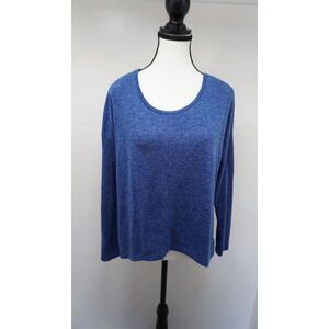 Old Navy Women's Relaxed Long Sleeve Hi-Low Shirt Blue - Size XS